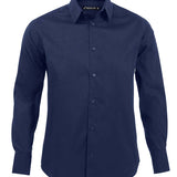 Men's Professional Semi-Cut Away Collar Long Sleeve Shirt - Dark Blue