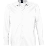 Men's Professional Semi-Cut Away Collar Long Sleeve Shirt - White