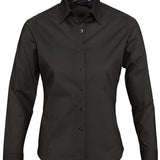 Women's Professional Wrinkle Resistant Long Sleeve Fitted Blouse - Black