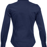 Women's Professional Wrinkle Resistant Long Sleeve Fitted Blouse - Dark Blue