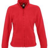 Women's Classic Full Zip Adjustable Fleece Jacket - Red