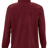 Men's Classic Full Zip Adjustable Fleece Jacket - Burgundy