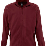 Men's Classic Full Zip Adjustable Fleece Jacket - Burgundy