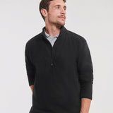 Men's Russell Zip Neck Micro Fleece - Black