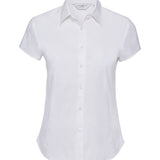 Women's Professional Cotton Short Sleeve Fitted Shirt - White