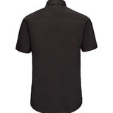 Men's Professional Cotton Short Sleeve Fitted Shirt - Black