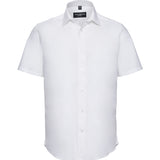 Men's Professional Cotton Short Sleeve Fitted Shirt - White