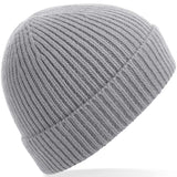 Unisex Super Warm Classic Ribbed Knitted Beanie - Light Grey