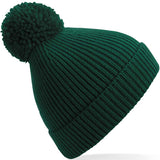 Unisex Classic Knit Pom Pom Beanie - Bottle Green