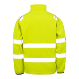 Bridgwater College Unisex Two Layer Hi Vis Soft Shell Jacket - Yellow