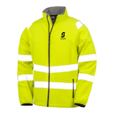 Bridgwater College Unisex Two Layer Hi Vis Soft Shell Jacket - Yellow