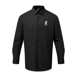 Bridgwater College Men's Professional Long Sleeve Breathable Poplin Shirt - Black