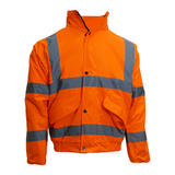 Unisex Professional High Visibility Waterproof Bomber Jacket - Orange