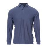 Men's Premium Breathable Long Sleeve Polo Shirt - Navy