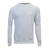 Classic Lightweight Crew Neck Raglan Style Cotton Sweatshirt - White