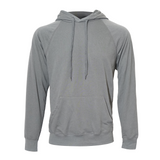 Classic Lightweight Raglan Style Cotton Hooded Sweatshirt - Heather Grey