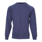 Classic Lightweight Crew Neck Raglan Style Cotton Sweatshirt - Navy