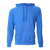 Classic Lightweight Raglan Style Cotton Hooded Sweatshirt - Royal Blue