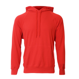 Classic Lightweight Raglan Style Cotton Hooded Sweatshirt - Red