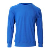 Classic Lightweight Crew Neck Raglan Style Cotton Sweatshirt - Royal Blue