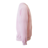 Unisex Classic Raglan Style Ribbed Neck Cotton Sweatshirt - Pink