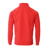 Men's Professional Raglan Style Quarter Zip Cotton Sweatshirt  - Red