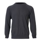 Classic Lightweight Crew Neck Raglan Style Cotton Sweatshirt - Black