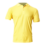 Men's Classic Cotton Short Sleeve Pique Polo Shirt - Yellow