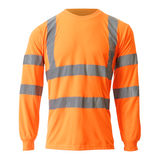 Men's Classic High Visibility Long Sleeve T-Shirt - Orange