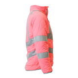 Unisex Premium High Visibility Quilted Jacket - Pink