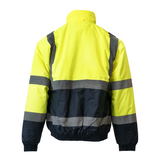 Unisex Professional High Visibility Two Tone Bomber Jacket - Yellow