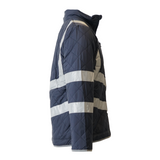 Unisex Premium High Visibility Quilted Jacket - Navy