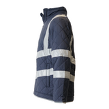 Unisex Premium High Visibility Quilted Jacket - Navy