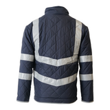 Unisex Premium High Visibility Quilted Jacket - Navy