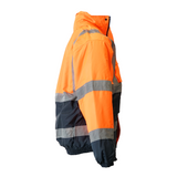 Unisex Professional High Visibility Two Tone Bomber Jacket - Orange