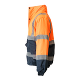 Unisex Professional High Visibility Two Tone Bomber Jacket - Orange