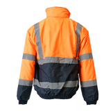 Unisex Professional High Visibility Two Tone Bomber Jacket - Orange