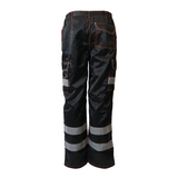 Men's Premium High Visibility Cargo Trousers With Knee Pad Pockets - Black