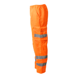 Men's Premium High Visibility Cargo Trousers With Knee Pad Pockets - Orange