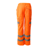 Men's Premium High Visibility Cargo Trousers With Knee Pad Pockets - Orange