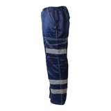 Men's Premium High Visibility Cargo Trousers With Knee Pad Pockets - Navy