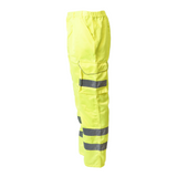 Men's Premium High Visibility Cargo Trousers With Knee Pad Pockets - Yellow