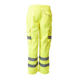 Men's Premium High Visibility Cargo Trousers With Knee Pad Pockets - Yellow