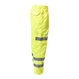 Men's Premium High Visibility Cargo Trousers With Knee Pad Pockets - Yellow