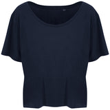 Women's Premium Soft Touch Sustainable Cropped Fit T-Shirt - Navy