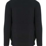 Unisex Premium Sustainable Ribbed Collar Crew Neck Sweatshirt - Black