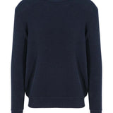 Unisex Premium Sustainable Ribbed Collar Crew Neck Sweatshirt - Navy