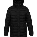 Men's Professional Lightweight Long Padded Parka Jacket - Black