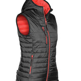 Women's Premium Thermal Showerproof Bodywarmer - Black & Red