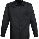 Men's Professional Long Sleeve Breathable Poplin Shirt - Black